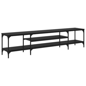 vidaXL Meuble TV Chêne noir 201 x 35 x 45 cm Bois d'ingénierie et fer