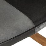 vidaXL Chaise à bascule et repose-pieds Marron Noir véritable et toile