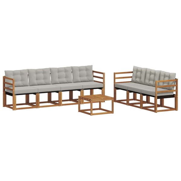 vidaXL Ensemble de canapés d'extérieur 8 pc Gris Naturel et Clair
