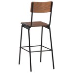 vidaXL Chaises de bar lot de 4 contreplaqué solide et acier