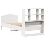 vidaXL Lit bibliothèque sans matelas blanc 90x190cm bois de pin massif