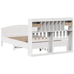 vidaXL Lit bibliothèque sans matelas blanc 140x190 cm bois pin massif