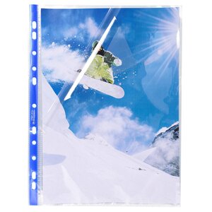 Etui Carton De 100 Pochettes Perforées Stop Doc Ouverture En Coin - Polypropylène Lisse 6/100e - A4 - Cristal - Exacompta