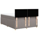 vidaXL Sommier à lattes de lit avec matelas Taupe 140x200 cm Tissu