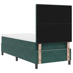 Lit Box Spring vidaXL avec Matelas et LED Vert Foncé 90x200 cm Velours