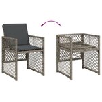 vidaXL Chaises de jardin avec coussins lot de 4 gris résine tressée