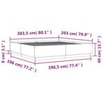 vidaXL Cadre de lit sans matelas sonoma gris 200x200 cm