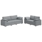 vidaXL Canapé 2 Pièces Gris clair 219 x 80 x 82 cm tissu
