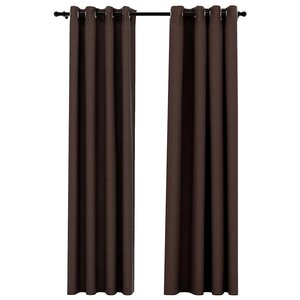 vidaXL Rideaux occultants Aspect lin avec œillets 2Pièces Taupe 140x245cm