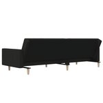 vidaXL Canapé-lit à 2 places noir tissu