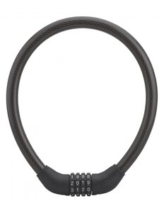 THIRARD - Antivol à combinaison Twisty  4 chiffres  câble acier  vélo  18mmx0.6m  noir - THIRARD