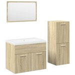 vidaXL Ensemble de meubles de salle de bain 4 Pièces chêne sonoma