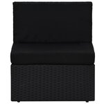 vidaXL Salon de jardin 12 Pièces avec coussins Noir Résine tressée