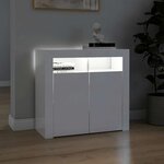 vidaXL Buffet avec lumières LED blanc brillant 80x35x75 cm