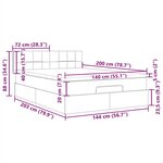VidaXL Cadre de lit ottoman et matelas gris clair 140x200 cm tissu