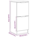 vidaXL Buffet chêne artisanal 30x30x70 cm bois d'ingénierie
