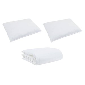 vidaXL Couette avec oreiller 3 Pièces Blanc Bas