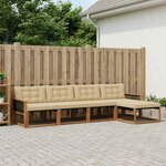 vidaXL Ensemble de canapés d'extérieur 5 Pièces Naturel et Beige