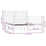 vidaXL Cadre de lit Blanc Bois massif 120x200 cm