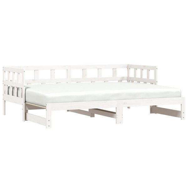 vidaXL Lit de jour avec lit gigogne blanc 90x190 cm bois de pin massif