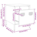 vidaXL Table de chevet rose 35x39x43 5 cm acier