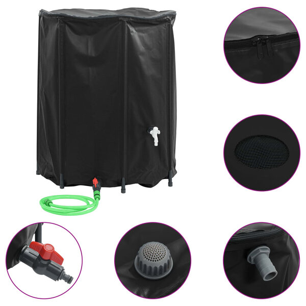 vidaXL Réservoir d'eau avec robinet pliable 1250 L PVC