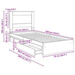 vidaXL Lit de Rangement Gris béton 75 x 190 cm Bois d'ingénierie