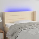 vidaXL Tête de lit à LED Crème 103x16x78/88 cm Tissu