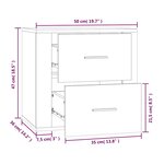 vidaXL Table de chevet murale Blanc brillant 50x36x47 cm