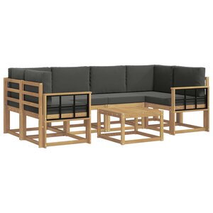 vidaXL Ensemble de canapés d'extérieur 7 Pièces Blanc et anthracite