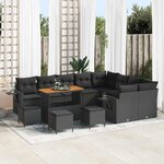 vidaXL Ensemble de canapé de jardin 13 Pièces Noir 110 x 55 x 71 cm