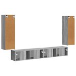 vidaXL Ensemble de meuble TV mural 4 Pièces Gris Sonoma Bois d'ingénierie