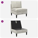 vidaXL Canapé moyen avec rangement Crème Velours