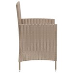 vidaXL Chaises de jardin avec coussins 2 Pièces Résine tressée Beige