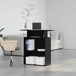 vidaXL Bureau de réception Noir 100x40x104 cm Bois d'ingénierie