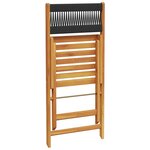 vidaXL Ensemble à manger de jardin 5Pièces noir polypropylène bois massif