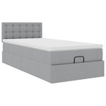 vidaXL Lit ottoman avec matelas et LED Gris clair 80x200cm tissu