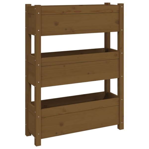 vidaXL Jardinière Marron miel 77x25x104 5 cm Bois massif de pin