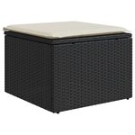 vidaXL Salon de jardin 9 Pièces avec coussins noir résine tressée