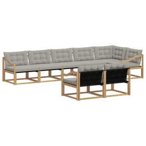 vidaXL Ensemble de canapés d'extérieur 8 pc Blanc et gris clair