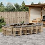 vidaXL Ensemble à manger de jardin et coussins 15 Pièces mélange beige
