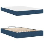 vidaXL Cadre de lit avec stockage Bleu 140 x 200 cm tissu