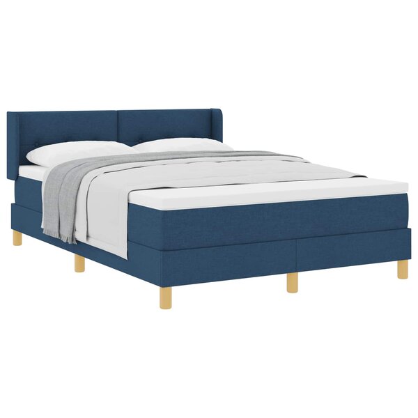 vidaXL Lit à ressorts avec matelas Bleu 200 x 140 cm tissu
