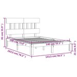 vidaXL Cadre de lit avec tête de lit blanc 140x190 cm bois massif