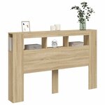 vidaXL Tête de lit à LED chêne sonoma 160x18 5x103 5cm bois ingénierie