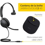 Jabra Evolve2 40 Casque PC Stereo Ecouteurs Certifié Microsoft Teams à Réduction du Bruit avec Technologie d`Appel à 3 Microphon