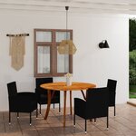 Vidaxl ensemble de salle à manger de jardin 5 pièces noir
