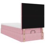 vidaXL Cadre de lit ottoman avec matelas rose 100x200 cm velours
