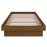 vidaXL Cadre de lit Marron miel Bois massif 75x190 cm Petit simple