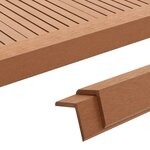 vidaXL Cornière de terrasse 5 Pièces WPC 170 cm Marron clair